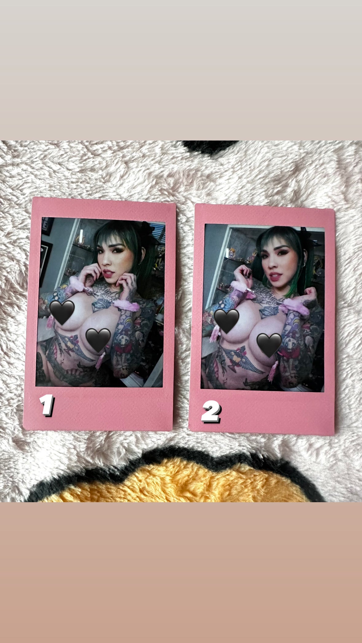 Pink cuff and nipple clamps instax mini